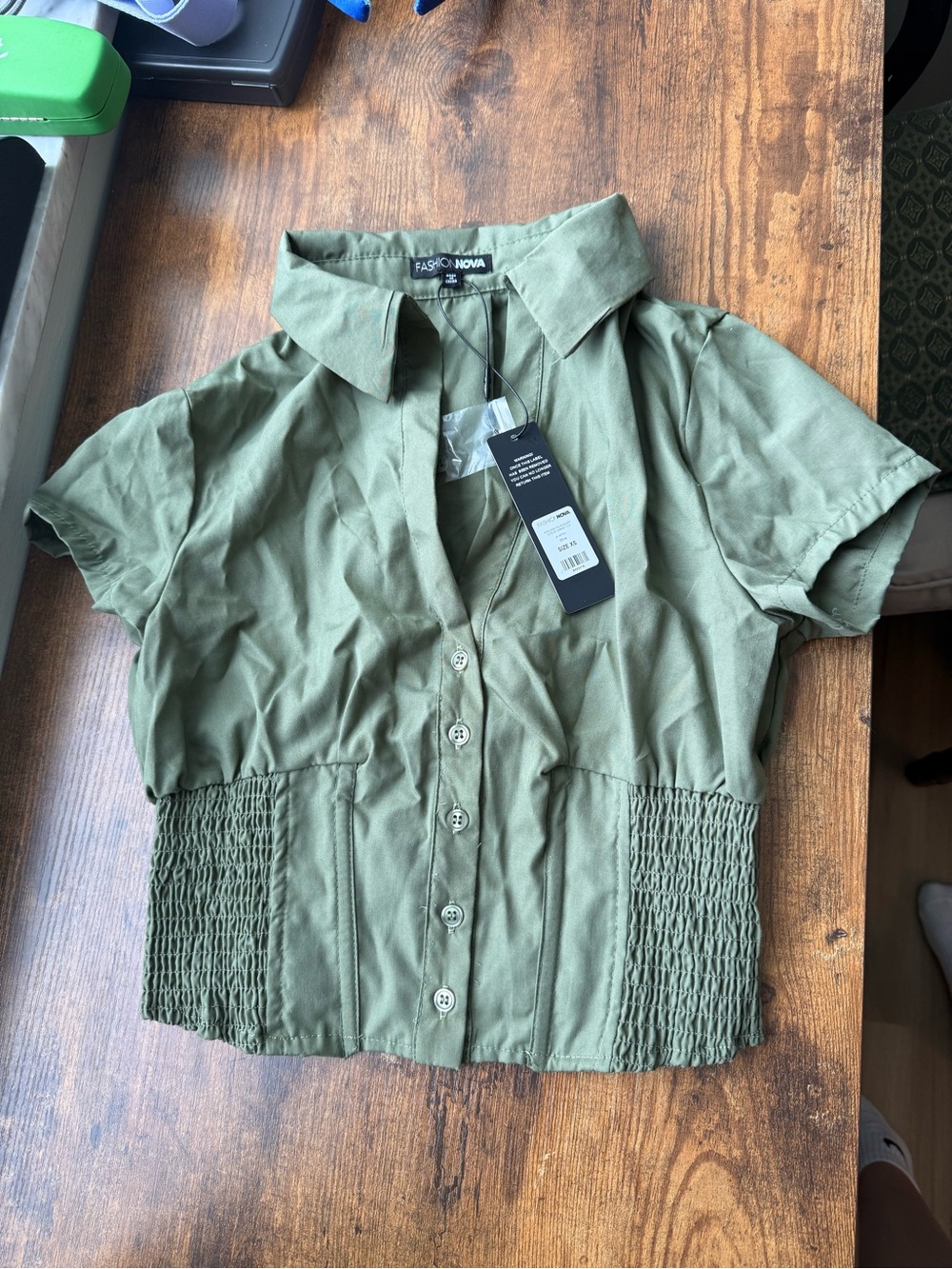 NWT Fashion Nova short sleeve corset top